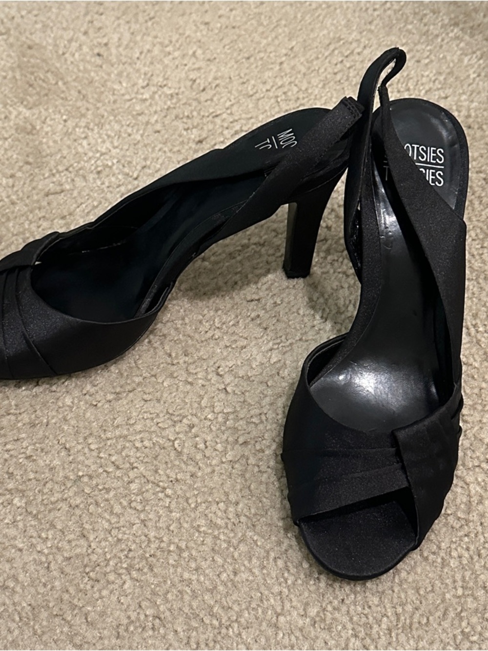 Black Peep-Toe Heels